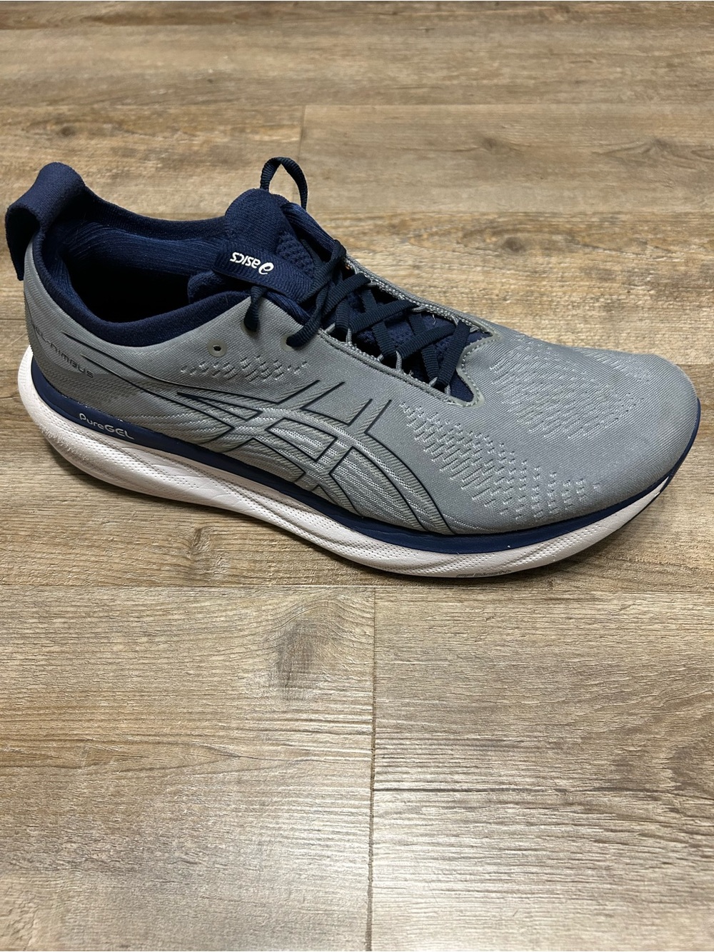 ASICS Gel Nimbus 25 Men's Size 12.5 Athletic Running Shoes Gray Navy Sneakers - Picture 5 of 10